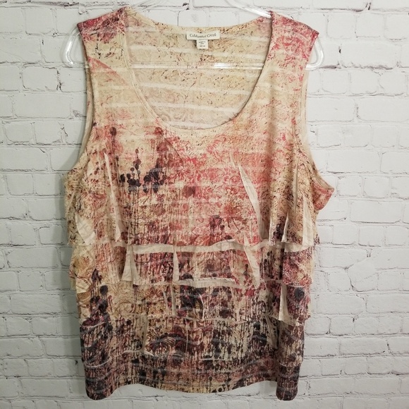 Coldwater Creek sleeveless plus size ruffle top - Picture 1 of 5